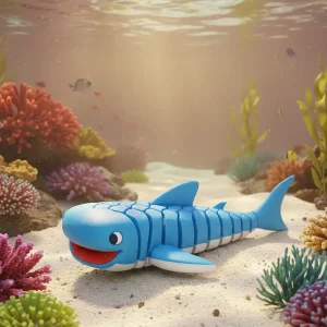 3D geprinte haai zij aanzicht